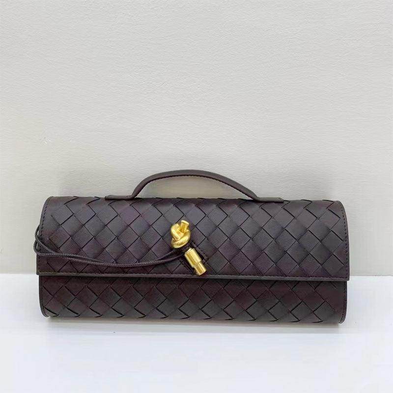 Premium Leather Clutch Bag for Women - Elegant Woven Square Evening Bag for Dinner Parties, Weddings & Special Occasions | Fashionable Handheld Purse for Night Out