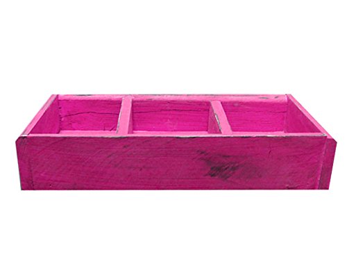 Vintage Rustic Wooden 3-Compartment Display Tray - 14