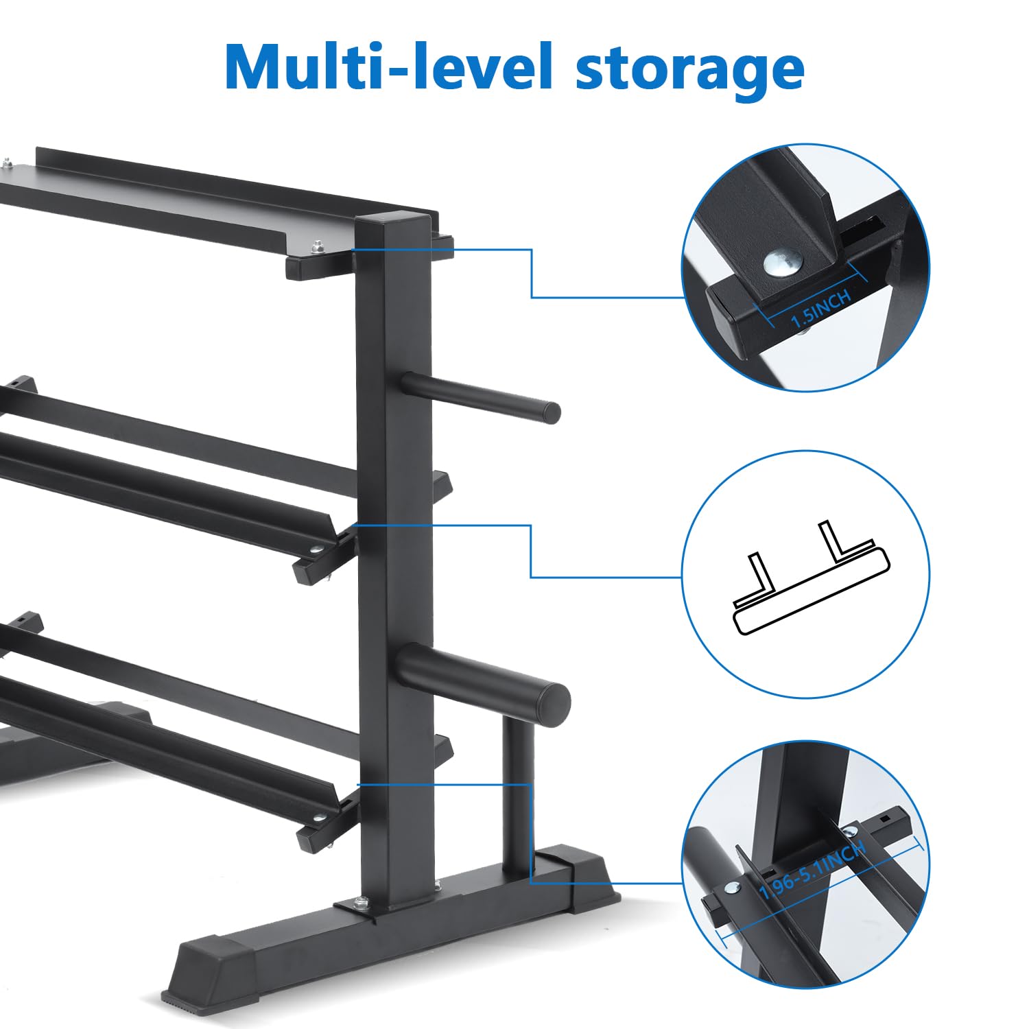 Adjustable Dumbbell Rack with Kettlebell Storage - Heavy Duty Weight Organizer Stand for Home Gym, Garage, and Fitness Studio - Perfect for Dumbbell Sets, Kettlebells, and Free Weight Organization