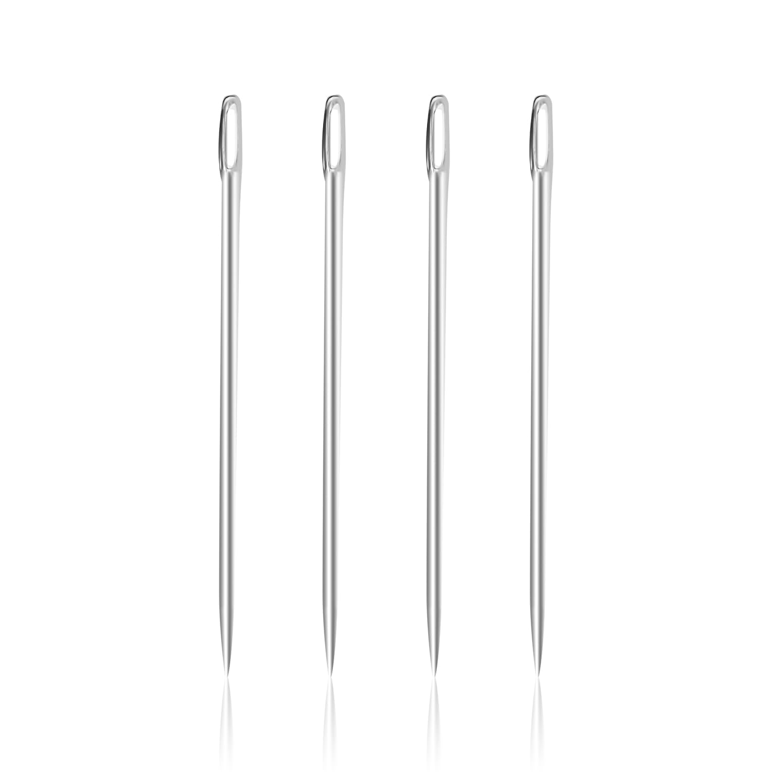 YIEMI 6 Inch Large Eye Embroidery Needles - 4 Pack Hand Sewing Needles for Embroidery, Quilting, Cross Stitch & DIY Crafts | Perfect for Fabric, Canvas, Wool & Thread Projects