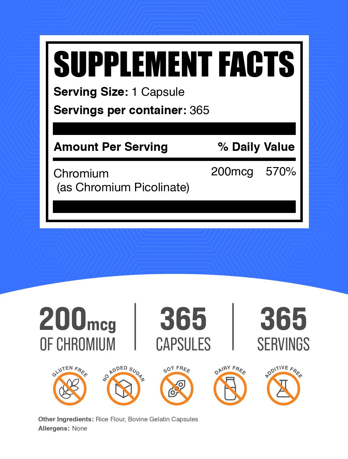 Best Chromium Picolinate Capsules 500mcg - Premium Blood Sugar Support Supplement for Men & Women - Vegan & Non-GMO - Supports Metabolism & Weight Management - 120 Capsules - Perfect for Daily Wellness Routine & Fitness Goals