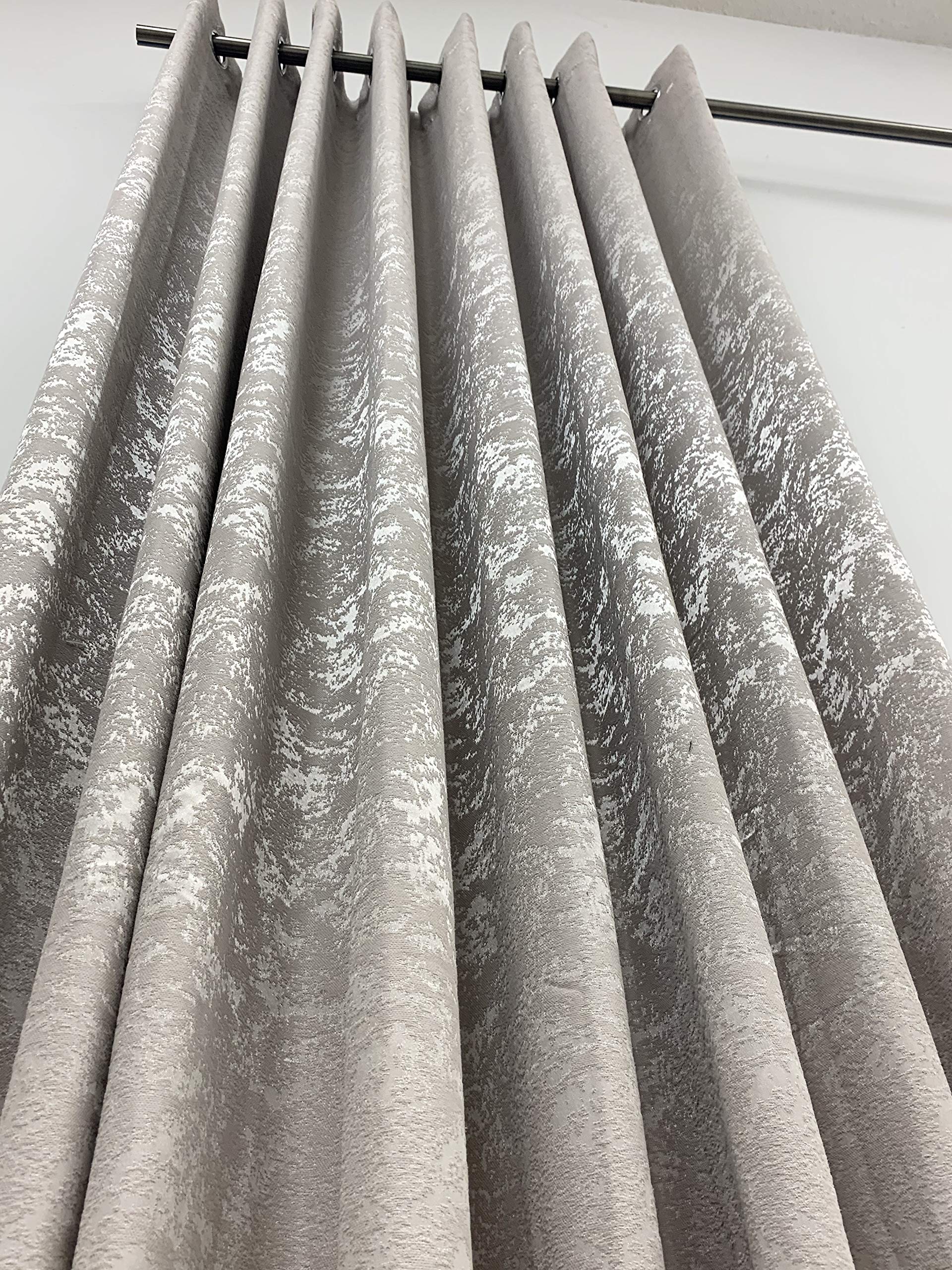 Extra Long Marble Velvet Custom Drapes 8-24 ft for High Ceilings - Champagne Color 100