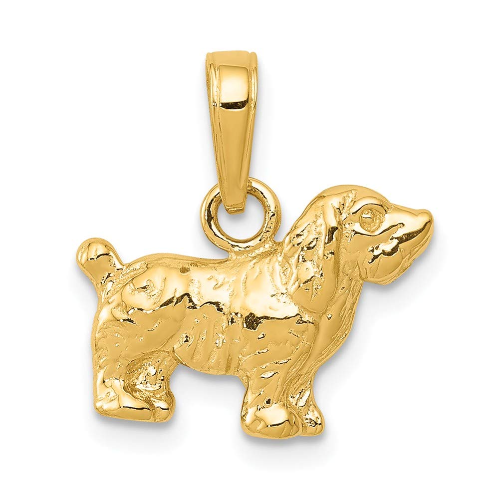 14K Yellow Gold Cocker Spaniel Dog Pendant - Elegant Jewelry Gift for Dog Lovers | Perfect for Birthdays, Anniversaries & Pet Memorials | Jewels By Lux