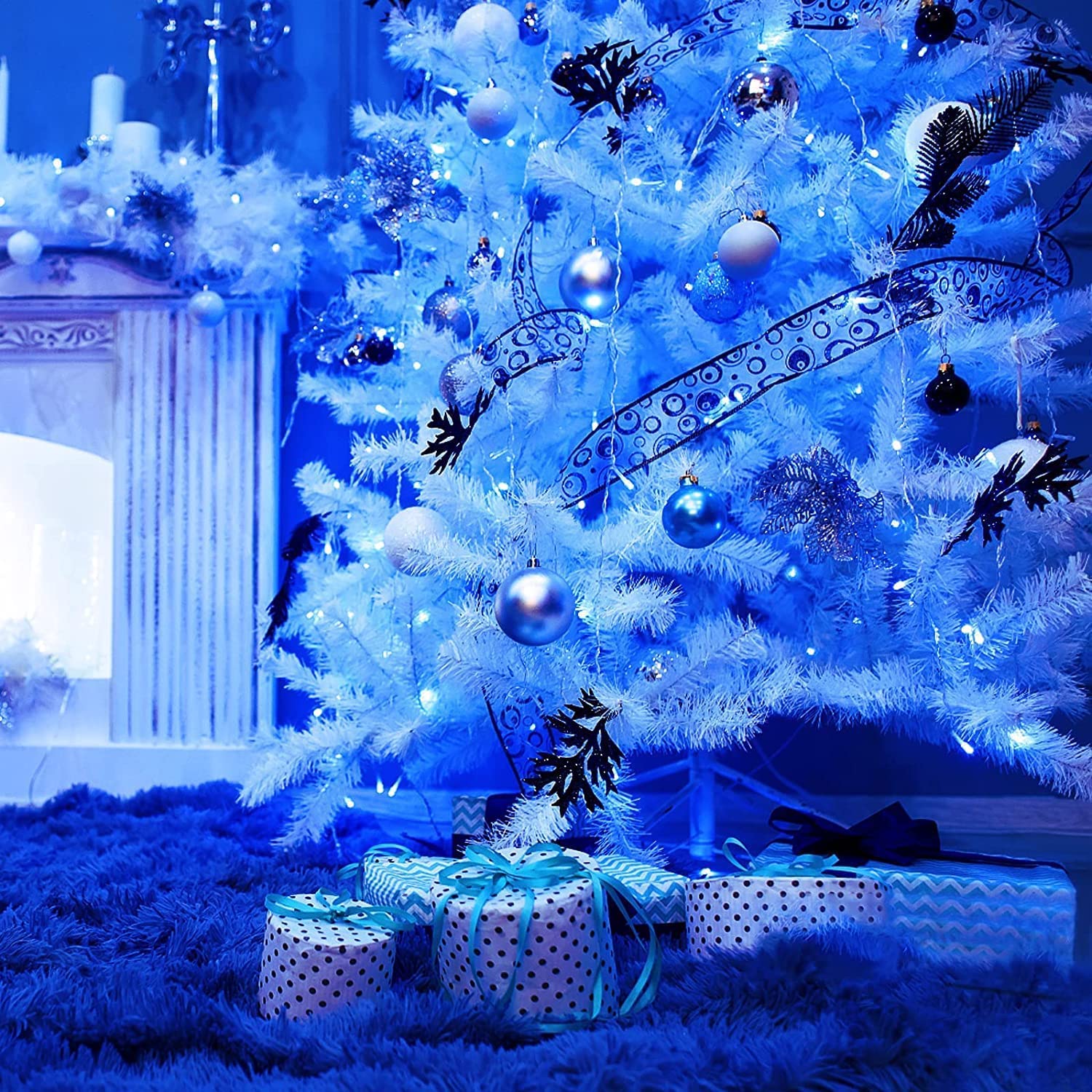 200 LED Outdoor String Lights - 66Ft Waterproof Twinkle Fairy Lights with 8 Lighting Modes | Christmas Decorations for Bedroom, Garden, Wedding & Party | Perfect for Patio, Backyard, and Holiday Events (Blue)
