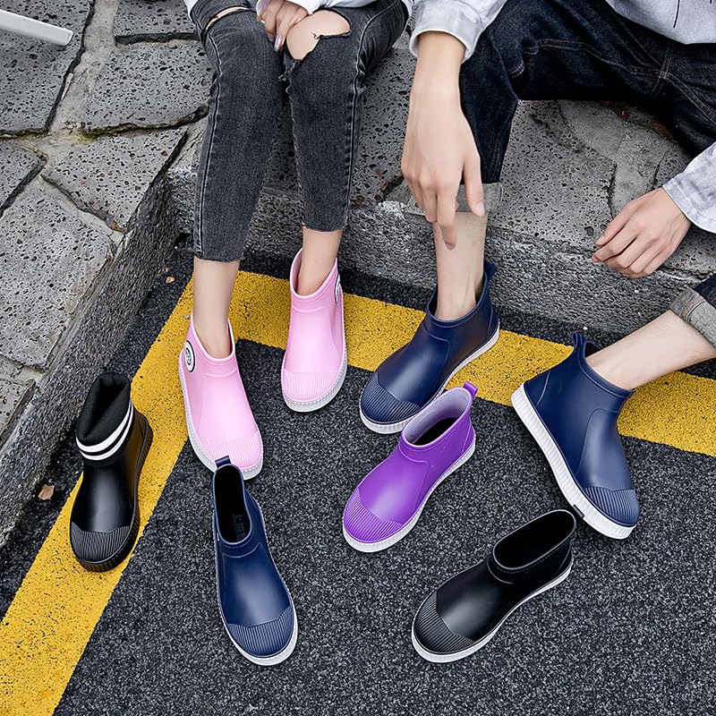Women's Waterproof Rubber Rain Boots - Slip-Resistant Chelsea Ankle Boots for Gardening, Walking & Outdoor Activities | Fashionable & Comfortable
