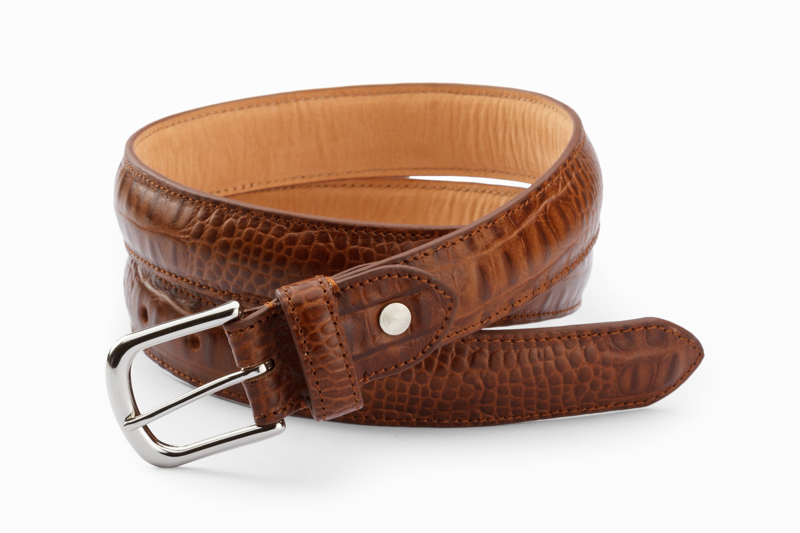 Premium Croc Embossed Leather Profile Belt - Small Size | Stylish & Durable for Casual & Business Wear