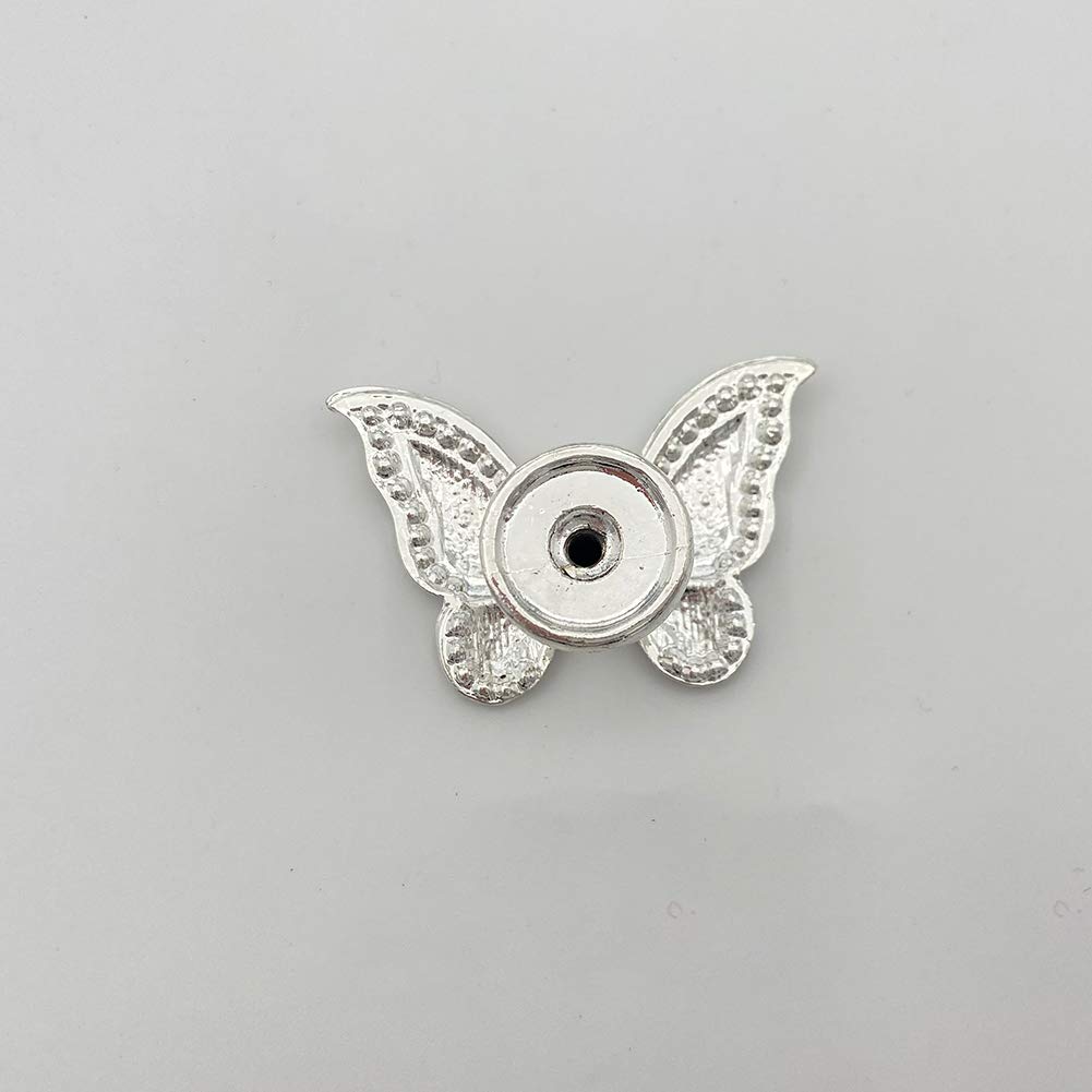 Geentie 6-Pack Butterfly Cabinet Knobs - Premium Zinc Alloy Single Hole Pull Handles for Furniture, Dresser, Cupboard & Wardrobe - Elegant Home Decor (White) - Perfect for Bedroom, Kitchen & Bathroom Renovation
