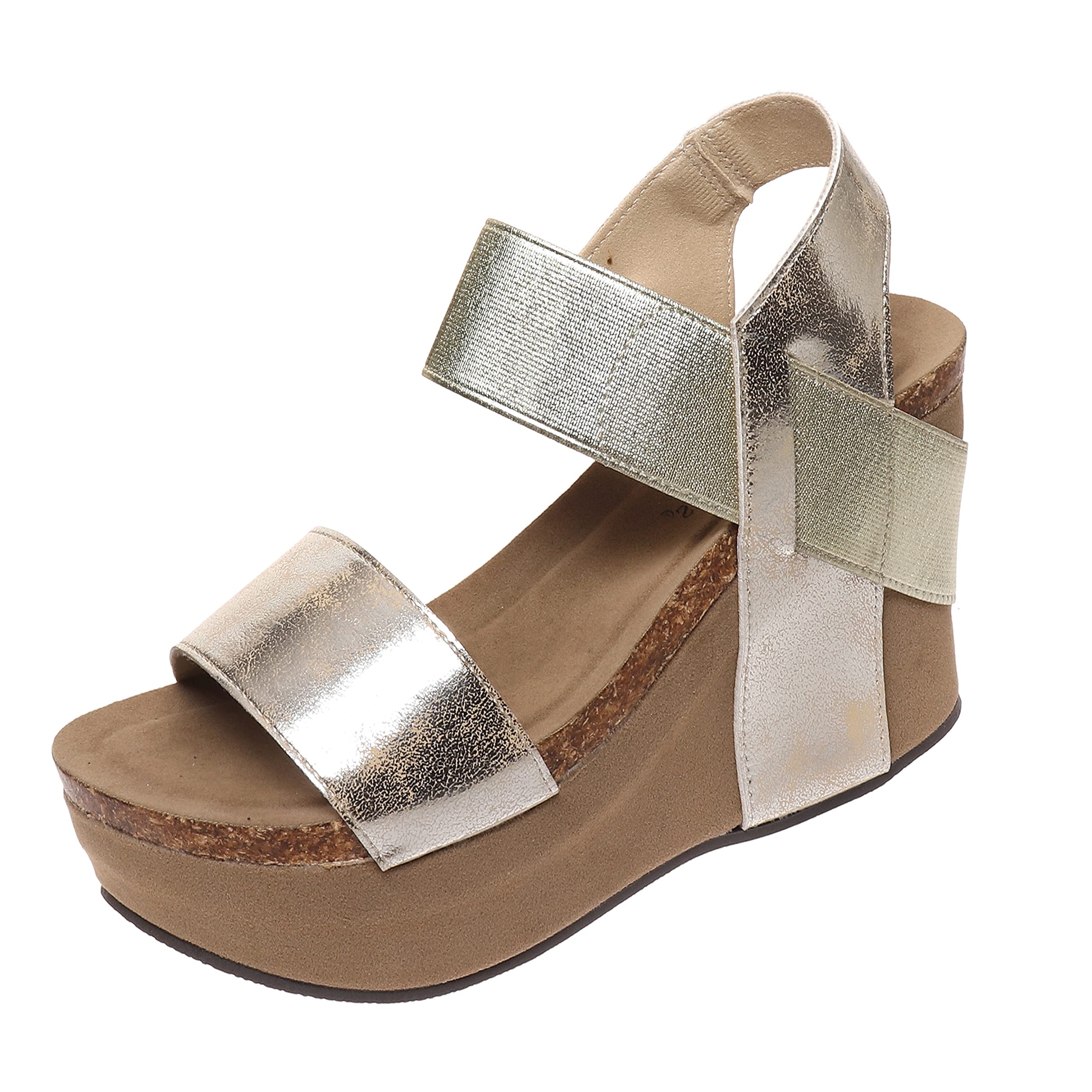 Pierre Dumas Women's Hester-1 Comfortable Wedge Sandals with Arch Support - Perfect for Summer, Beach, and Casual Outings