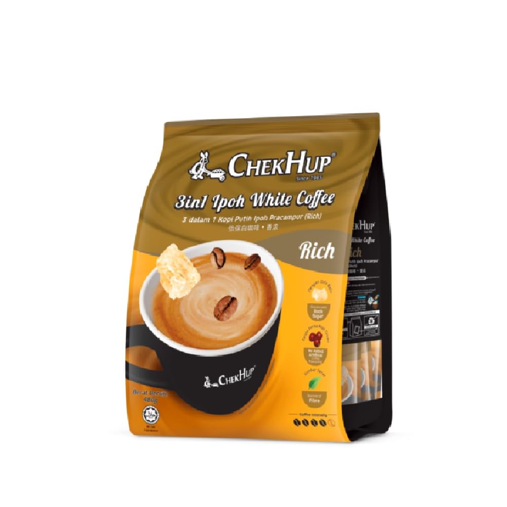 Chek Hup 3-in-1 Ipoh White Coffee - 12 Pack for Home & Office