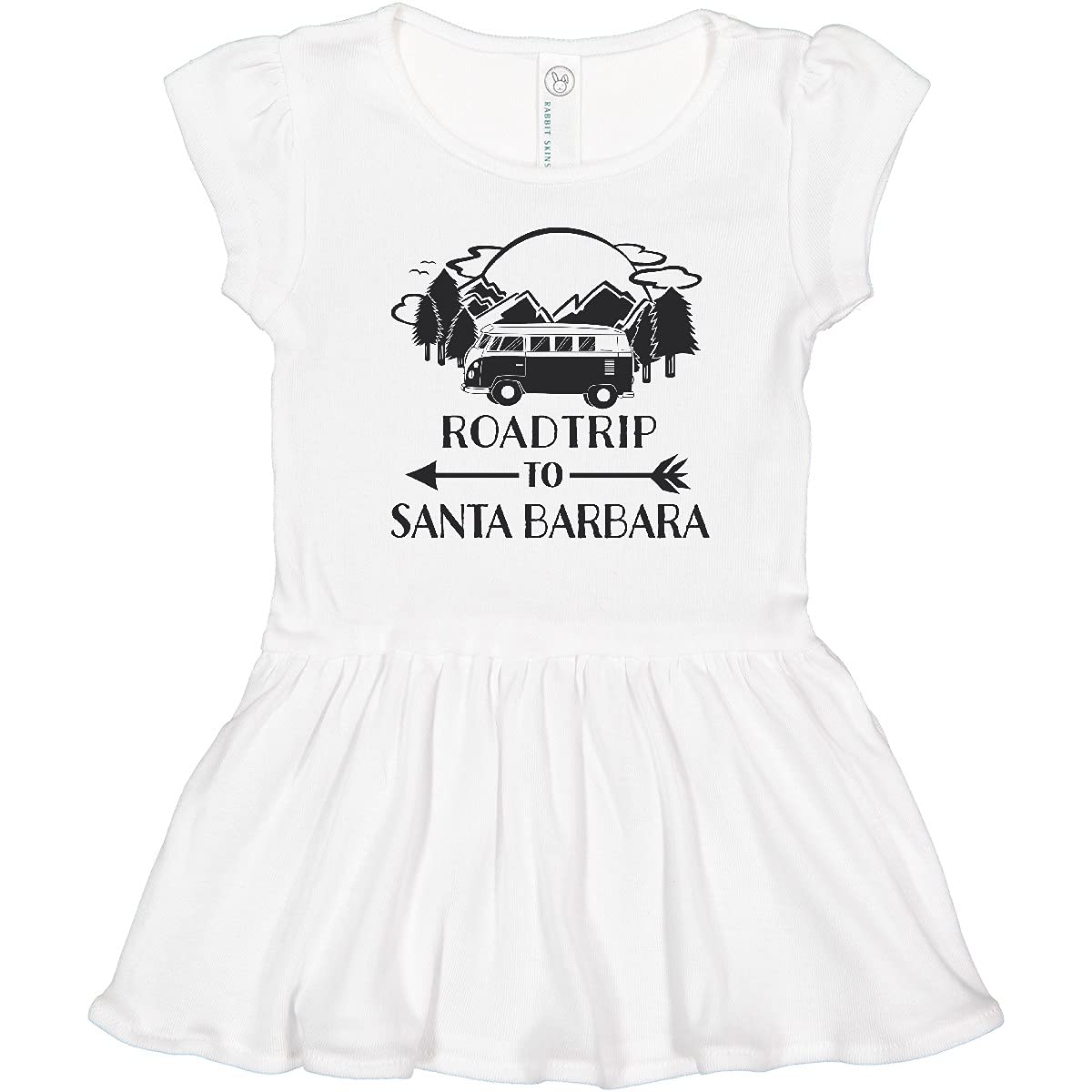 Inktastic Road Trip to Santa Barbara Toddler Dress - Cute Baby Girl Outfit for Holidays, Travel & Family Photos