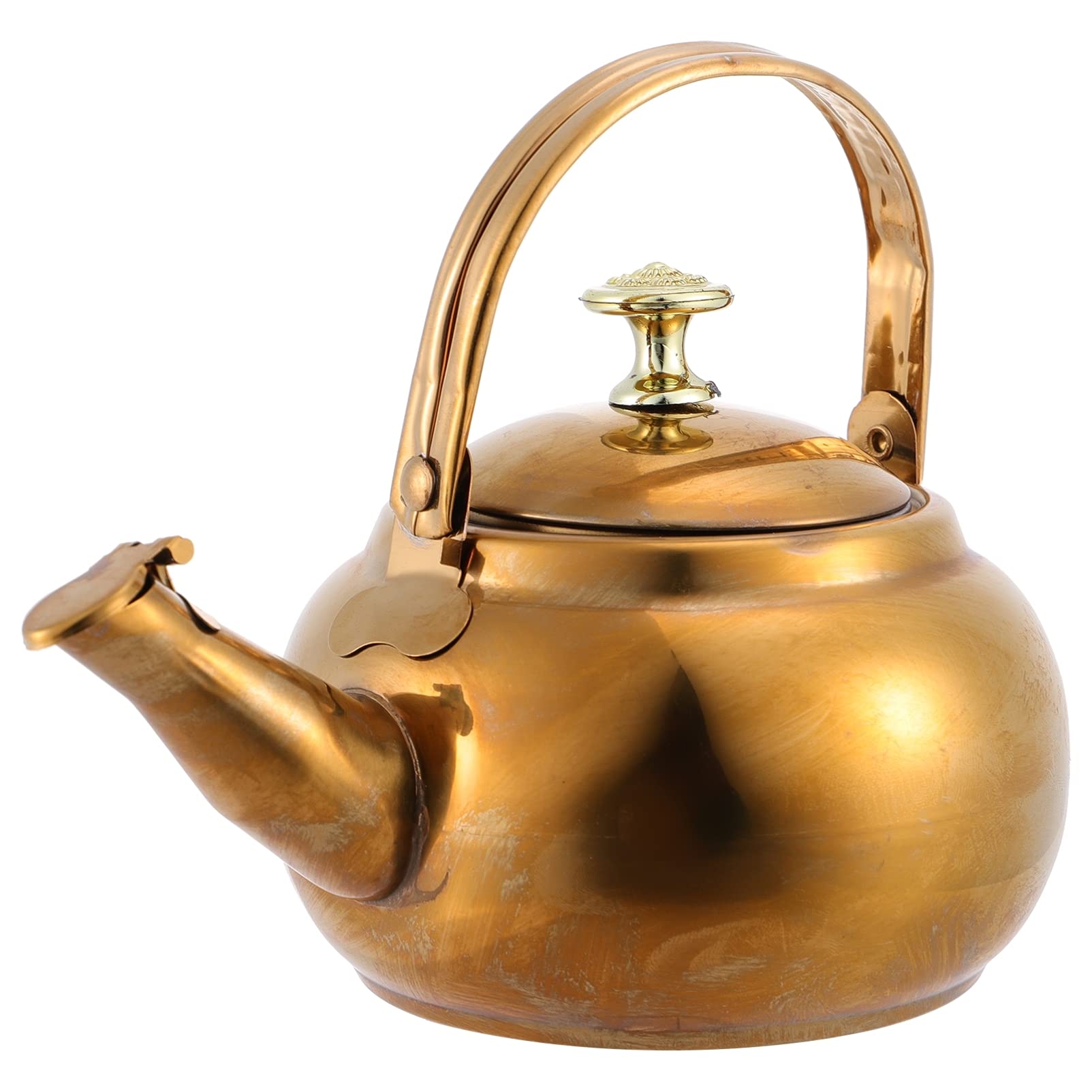14CM Stainless Steel Whistling Tea Kettle with Infuser - Antique Style Stovetop Teapot for Gas/Electric Stoves - Perfect for Home, Office & Camping Tea Brewing