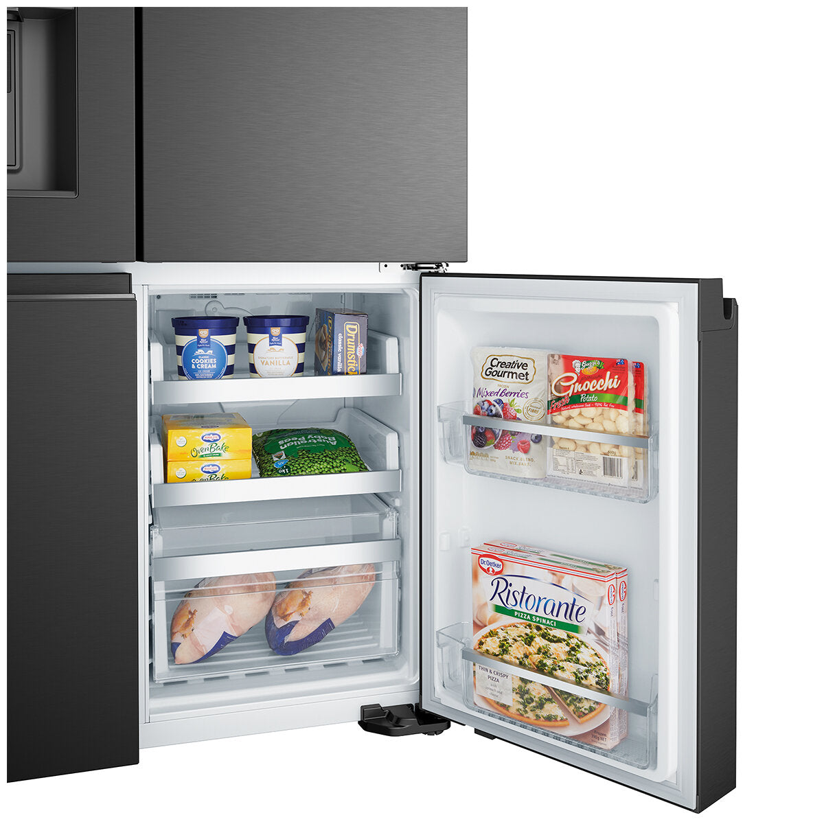 Westinghouse 609L Quad Door Refrigerator with Ice and Water Dispenser - Matte Black WQE6170BB - Perfect for Large Families, Entertaining & Modern Kitchens