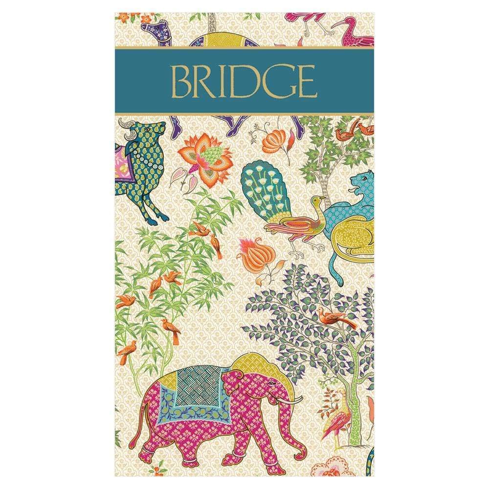 Caspari Le Jardin De Mysore Bridge Score Pad - Premium Quality Bridge Game Scorekeeping Pad for Card Players | Perfect for Home Games, Tournaments & Social Gatherings