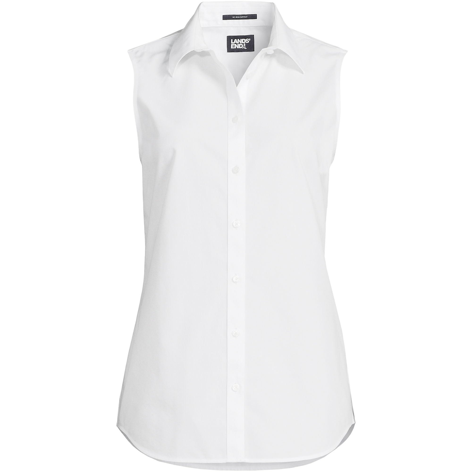 Lands' End Women's No Iron Sleeveless Blouse - Wrinkle-Free Office Wear & Summer Travel Shirt for Professional Women