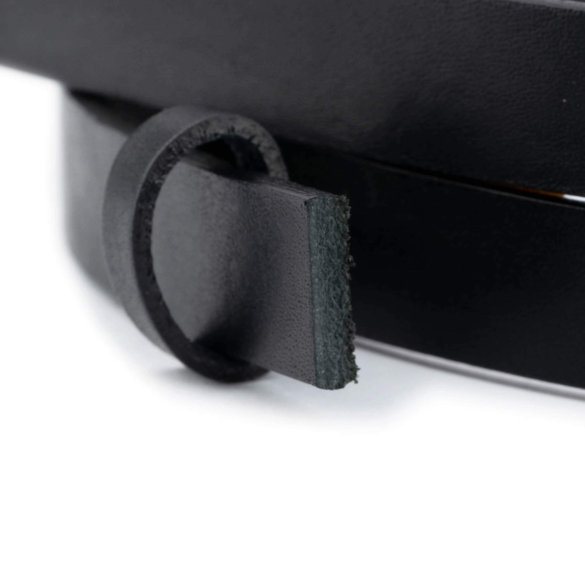 1.5cm Black Full Grain Leather Replacement Strap for YSL Buckles - Women's Fashion Accessory for Handbags, Purses & Belts