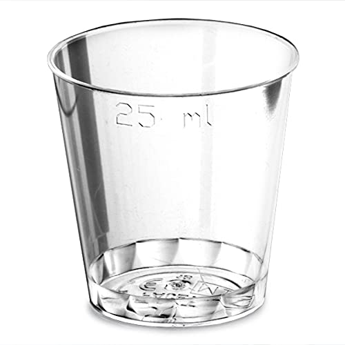 Disposable Plastic Shot Glasses 25ml (Case of 1000) - CE Certified for Safe Drinking | Perfect for Parties, Bars, and Events