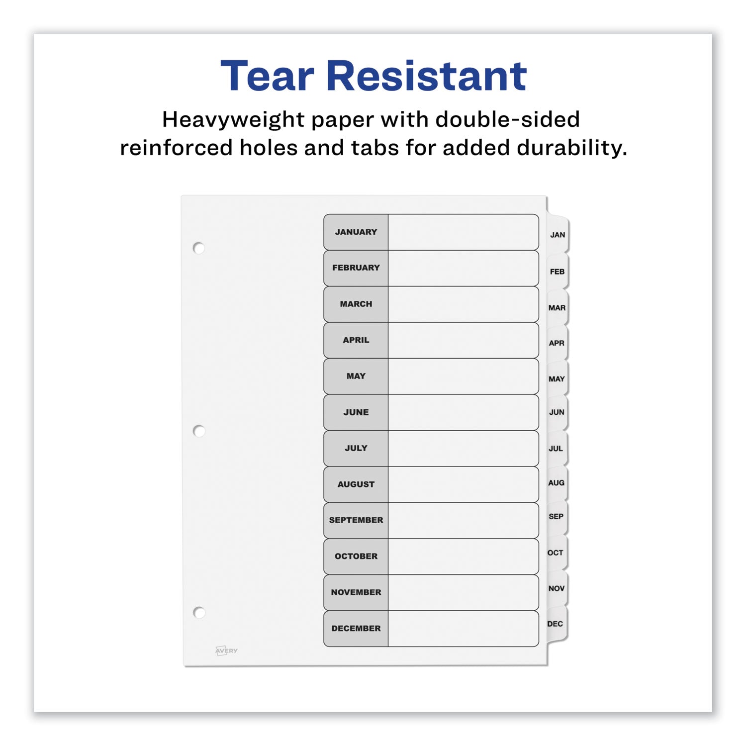 Avery® Customizable TOC Ready Index Dividers - 12 Tab Black & White Set (11