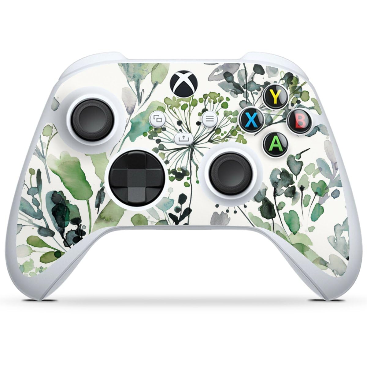 Microsoft Xbox Series S Controller Skin Sticker - Watercolor Eucalyptus Flower Design | Protective Vinyl Decal for Gaming Enthusiasts | Perfect for Customizing & Protecting Your Controller