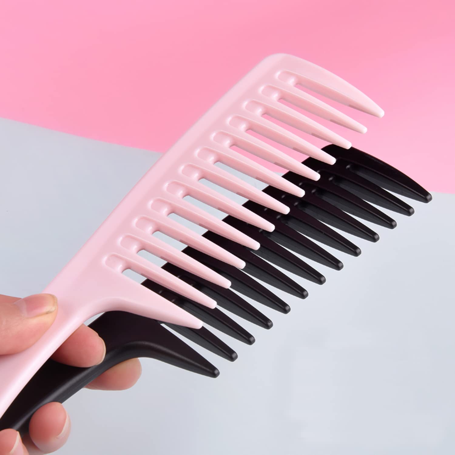 Wide Tooth Comb for Curly Hair - Large Detangling Comb for Wet Hair, Durable Hair Brush for Styling & Professional Hair Care - Perfect for Curly & Long Hair (4 Pack) - Salon Quality & Home Use