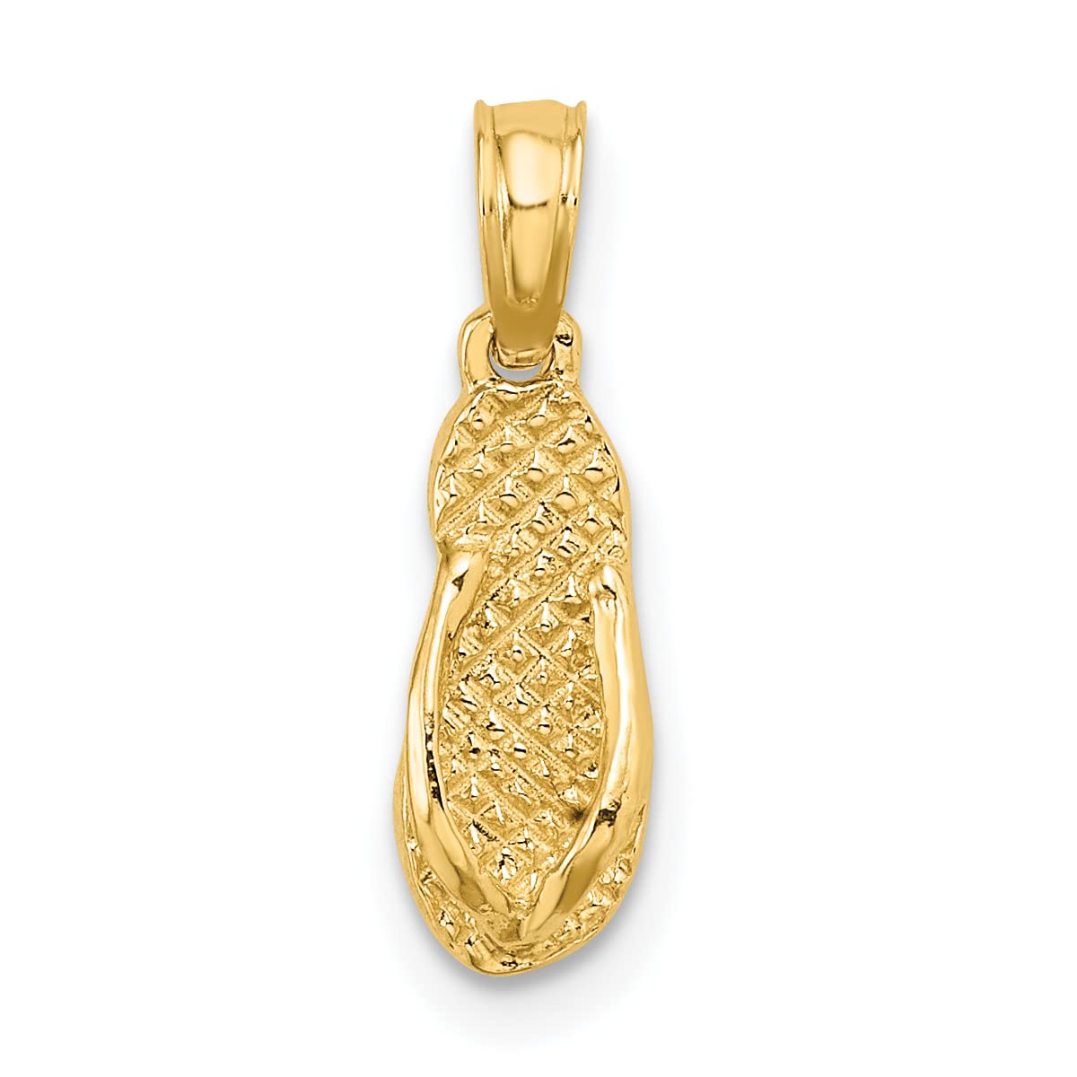 14k Yellow Gold Jamaica Flip-Flop Charm Pendant - Dainty Beach Jewelry for Necklace, Bracelet & Anklet - Perfect for Summer Vacations, Tropical Getaways & Island-Themed Parties