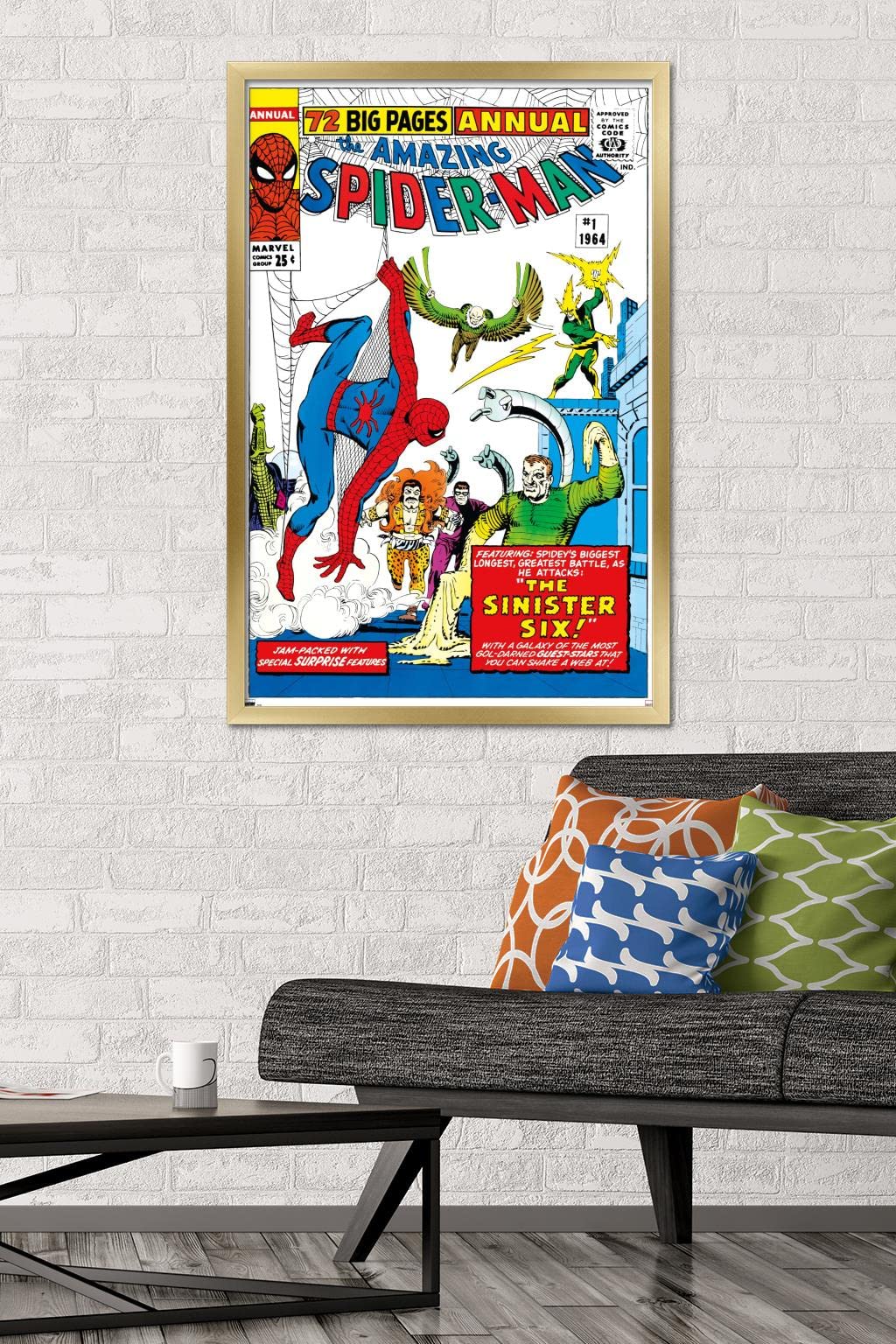 Marvel Comics The Sinister Six - Amazing Spider-Man Annual #1 Gold Framed Wall Poster 34