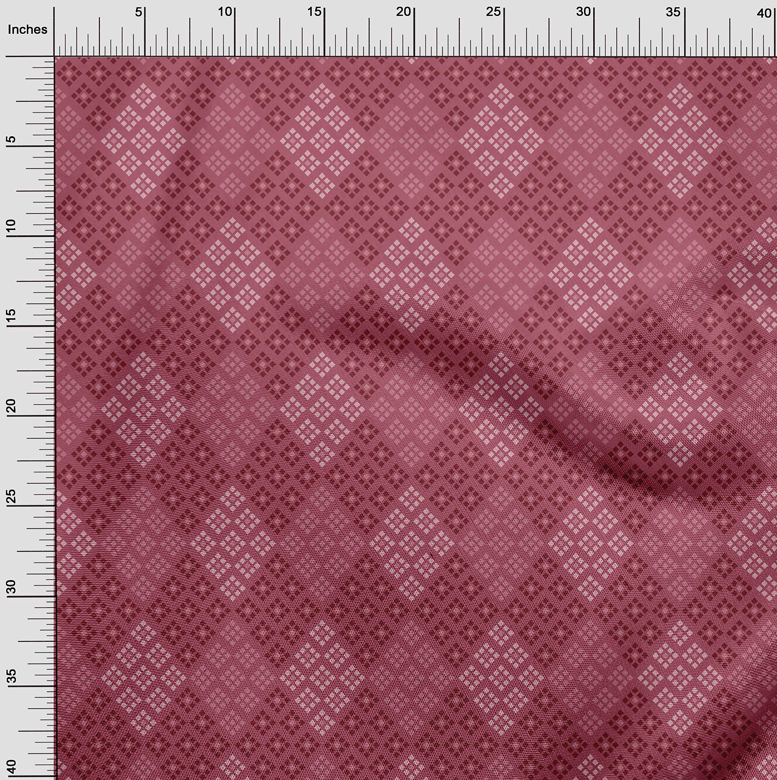 Premium 100% Cotton Poplin Twill Pink Argyle Print Fabric by The Yard - 56 Inch Wide for DIY Clothing, Quilting & Sewing Projects - Perfect for Dresses, Shirts & Home Decor