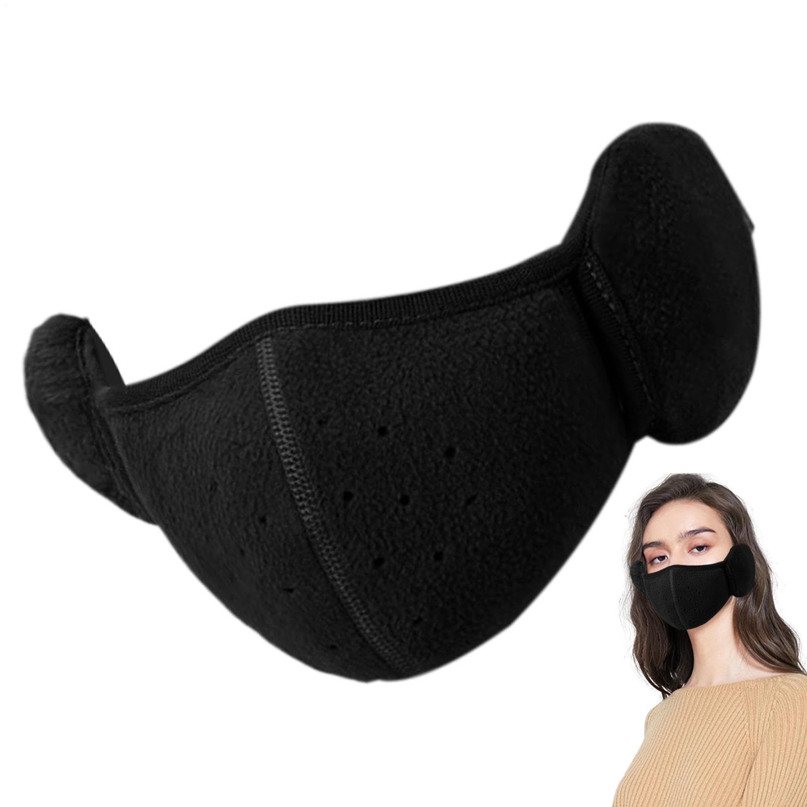 Unisex Winter Face Cover with Earmuffs - Windproof Ear Warmer with Ventilation for Outdoor Activities | Skiing, Snowboarding, Running & Cold Weather Protection