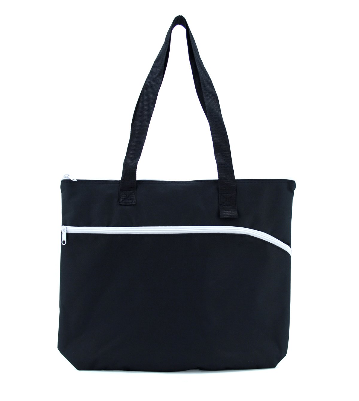 Stylish White Zippered Tote Bag for Women - Durable Shoulder Handbag with Secure Zipper Closure - Perfect for Work, Travel, Shopping & Daily Use