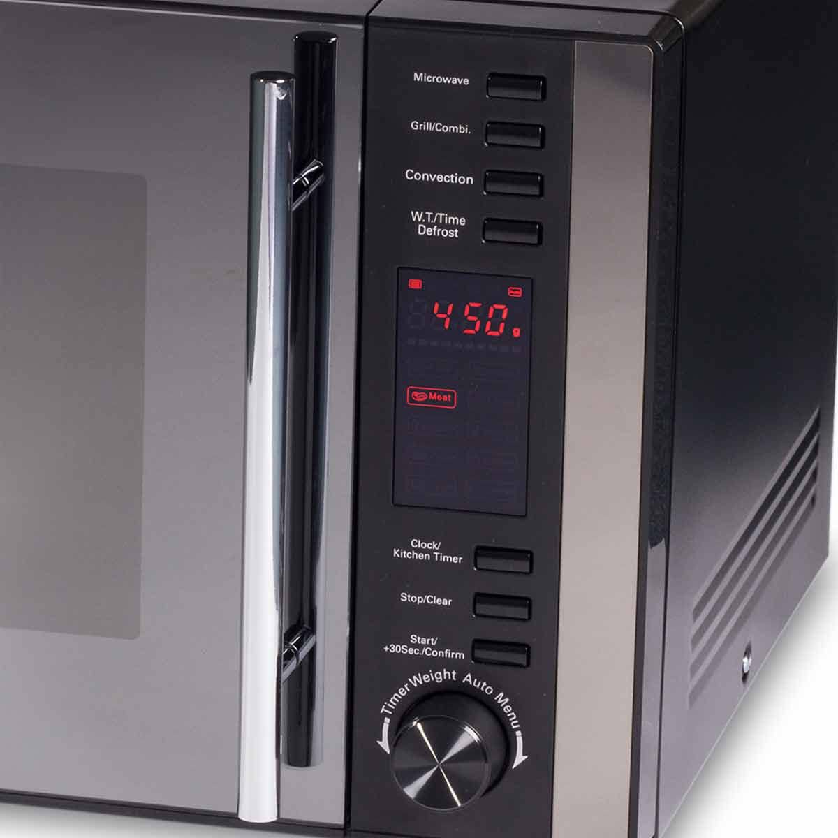 Igenix IG2590 25L Digital Microwave Oven with Grill & Convection - 900W, 5 Power Levels, 10 Auto Menus, 95-Min Timer - Perfect for Small Kitchens, Dorms & Office Break Rooms (Black)