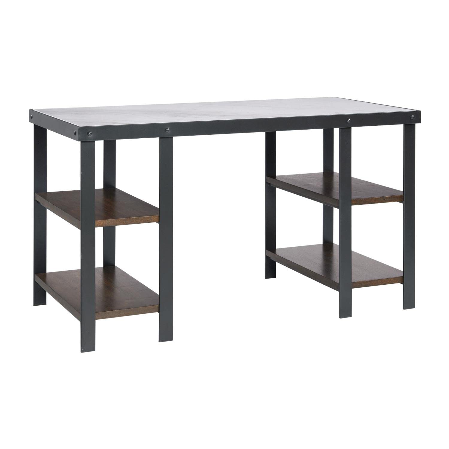 Picket House Furnishings Juno Desk with White Marble Top - Modern Home Office Desk for Small Spaces, Study & Workstation - Perfect for Remote Work & Writing