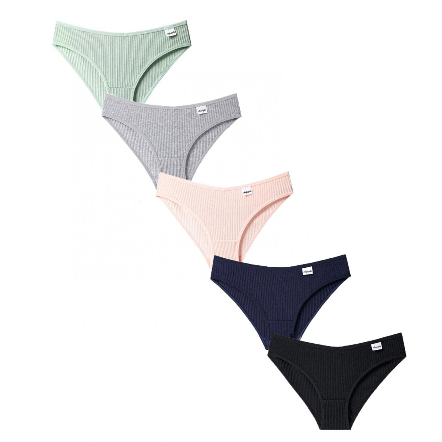 Gufesf Women's Cotton Underwear 5-Pack - Soft Breathable Full Briefs for Women - Comfortable Everyday Panties for Work, Sleep & Yoga