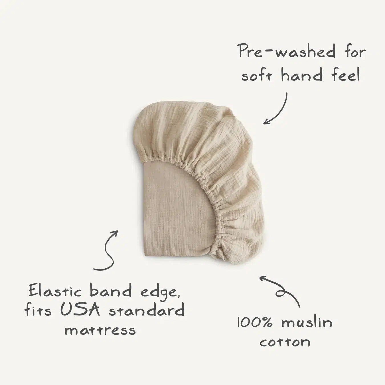 Mushie Extra Soft Muslin Crib Sheet - Breathable White Baby Crib Fitted Sheet for Nursery, Toddler & Infant Bed - Perfect for Daycare, Travel & Home Use