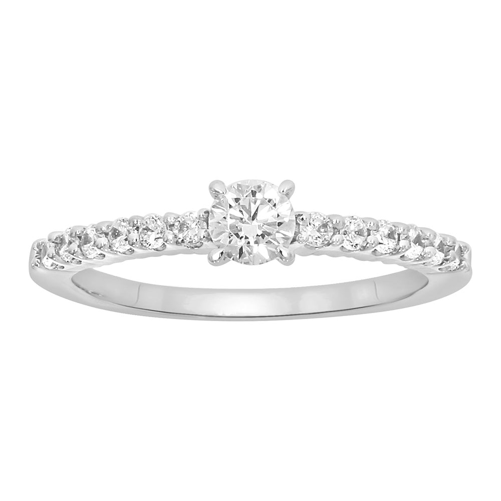 9ct White Gold 1/2 Carat Diamond Engagement Ring Set - Perfect for Proposals, Anniversaries & Special Occasions