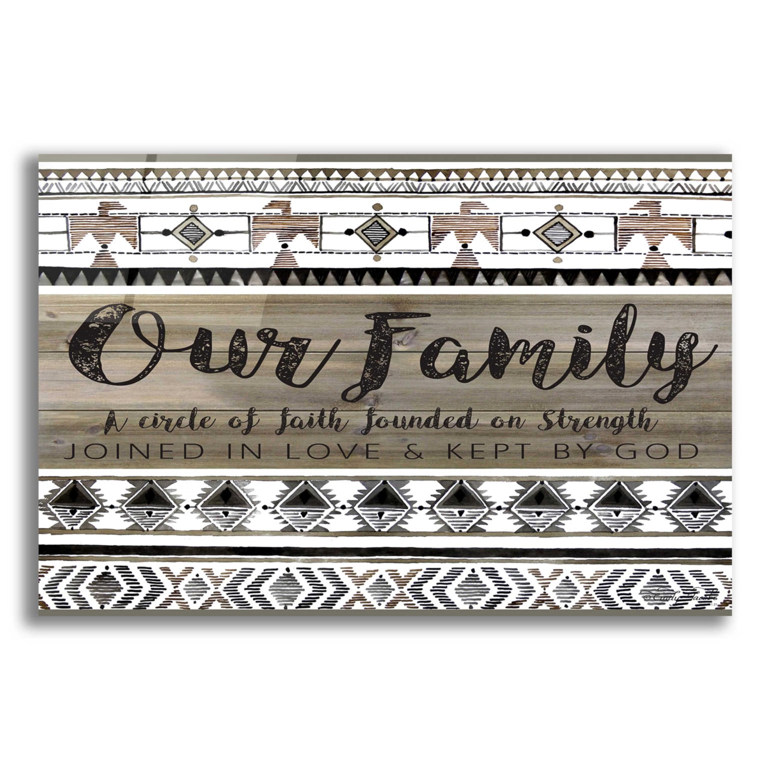 Epic 'Our Family' Acrylic Glass Wall Art by Cindy Jacobs - 24x16 Inches Modern Home Decor for Living Room, Bedroom & Office