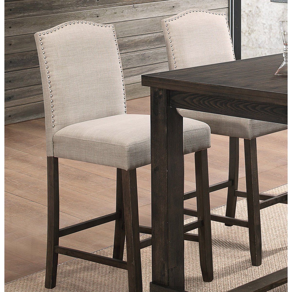 2-Piece Counter Height Bar Stool Set - Modern Kitchen Island & Breakfast Nook Seating - Bartell Adjustable Height Chairs for Home & Cafe Use