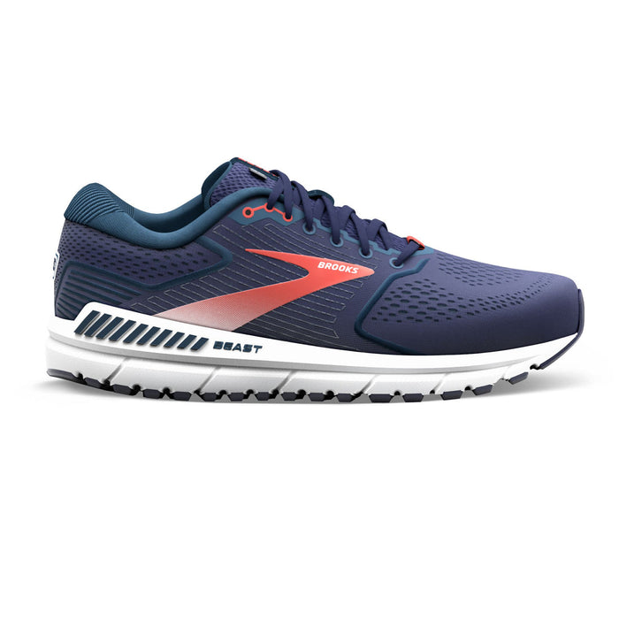 Brooks Beast '20 Running Shoes for Men - Peacoat/Midnight/Red Color - Size 12.5 D Medium - Stability & Support for Road Running, Jogging, and Daily Training