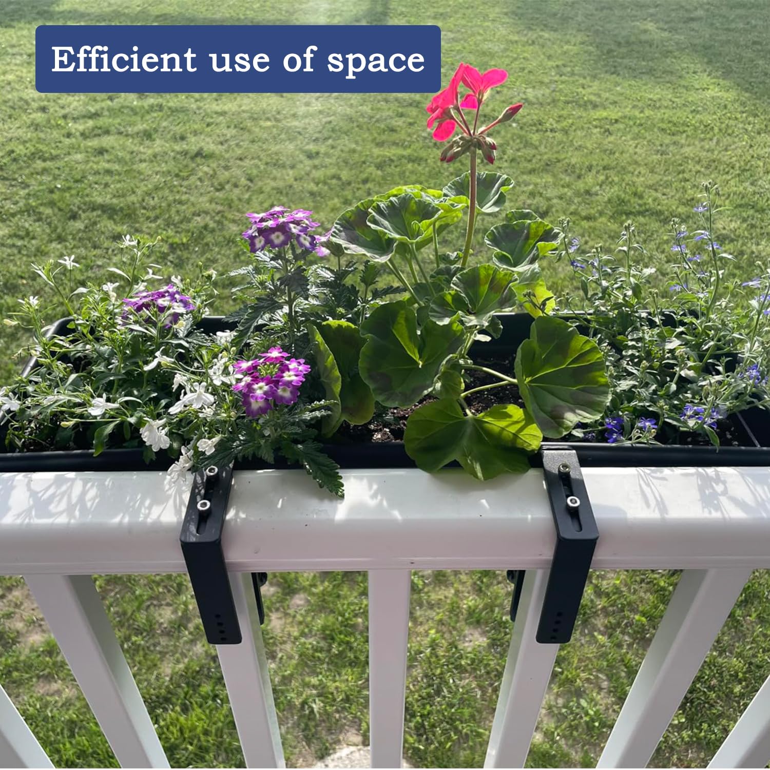 Adjustable Window Box Brackets - Heavy Duty Planter Box Hangers for Railings, Balconies, Fences & Gardens - 4 Pack Flower Box Supports (Ideal for Outdoor Decor & Small Space Gardening)