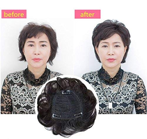 4.7 x 4.7 Inch Curly Wavy Human Hair Topper Clip - Real Remy Hair Piece for Women with Thinning Hair (Jet Black) | Perfect for Daily Wear, Special Occasions & Hair Loss Solutions
