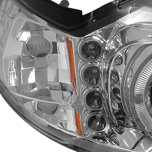 Spec-D Tuning 2LHP-MST99-TM LED Projector Headlights for Ford Mustang - Chrome Clear Lens - High Performance Lighting for Night Driving & Car Shows
