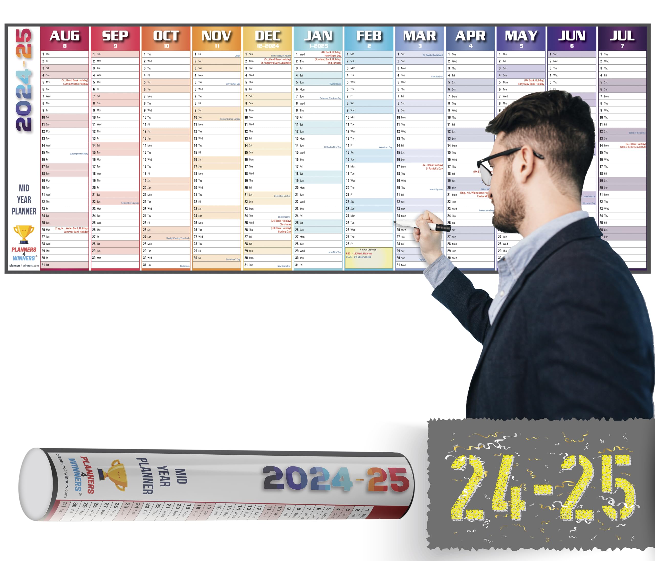 2024-2025 Extra Large Academic Year Wall Planner (47
