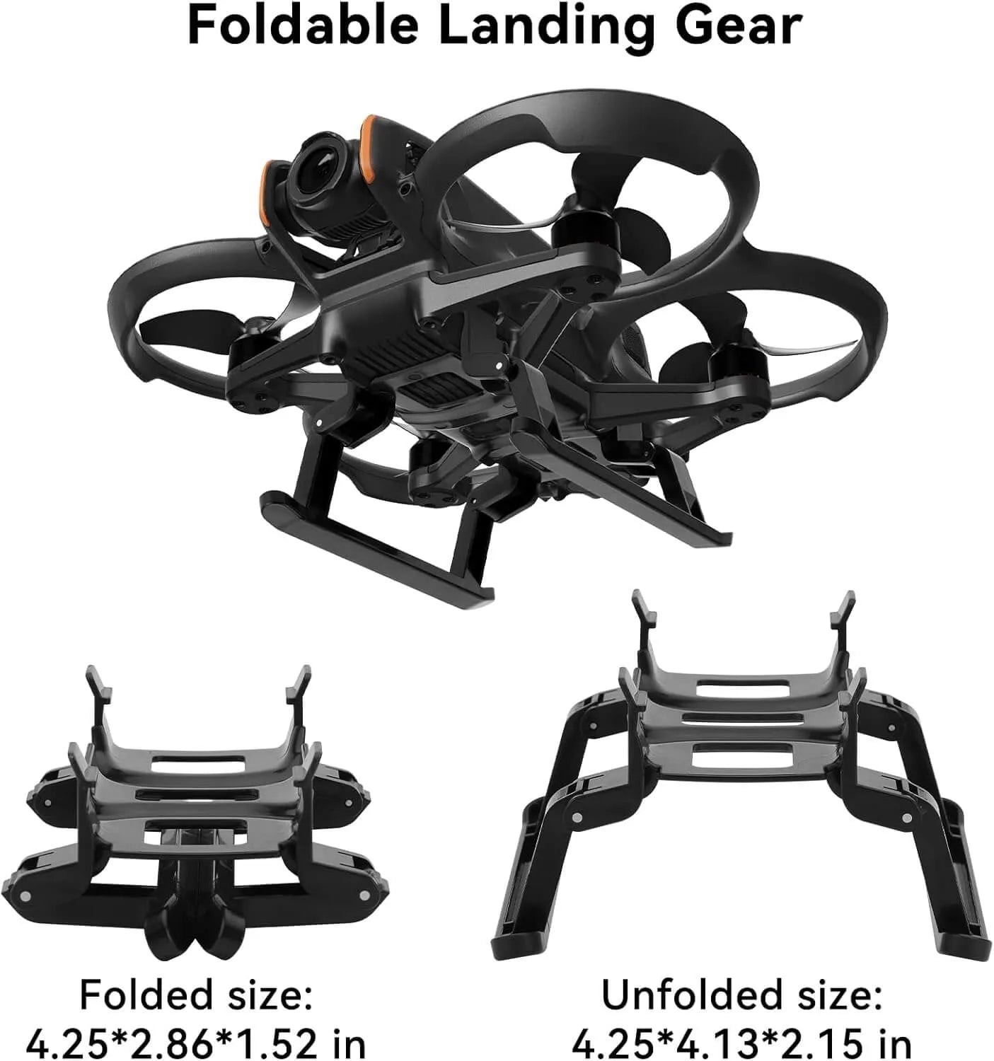 DJI Avata 2 Landing Gear - Foldable Extended Landing Legs Protector Kit for DJI AVATA 2 Drone Accessories | Enhanced Stability for Outdoor & Indoor Flying | Perfect for Aerial Photography & FPV Racing