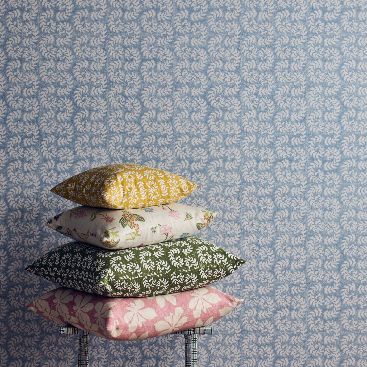 Ashdown Hand Block Printed Khaki Fabric Sample - Premium Cotton Material for DIY Crafts, Home Decor & Fashion Design Projects