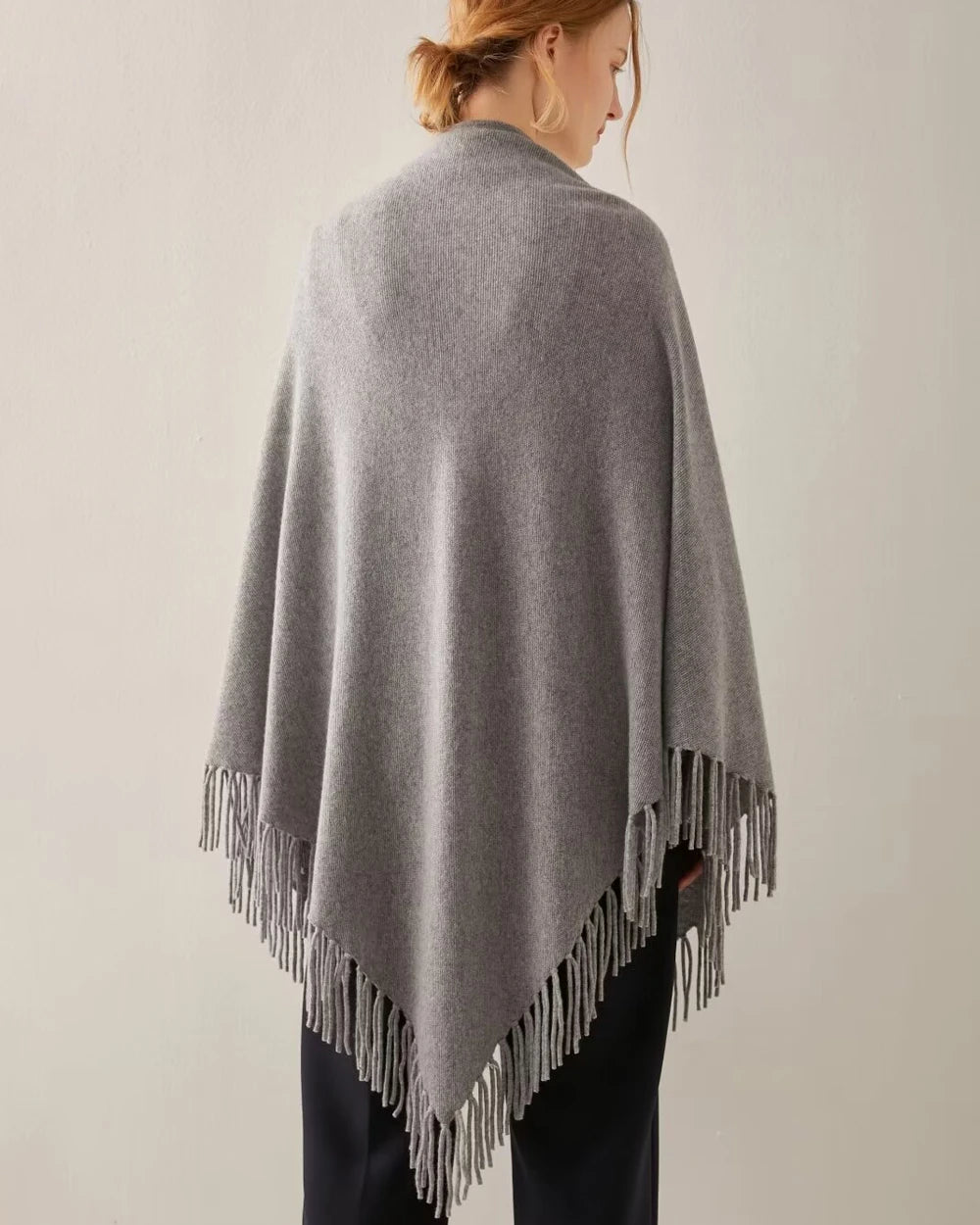 Luxury Triangular Tassel Cashmere Scarf - Soft Winter Shawl Wrap for Women - Perfect for Cold Weather, Office & Evening Outfits