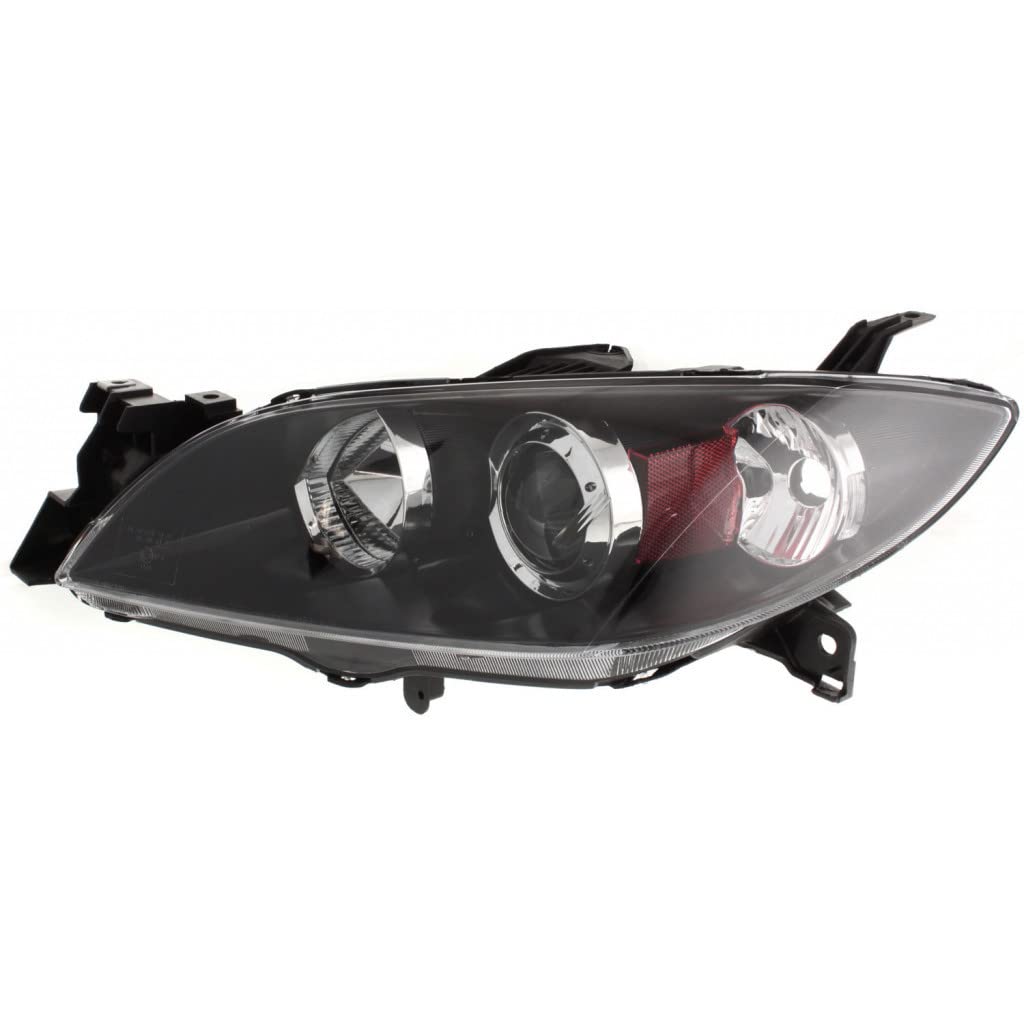 2004-2009 Mazda 3 Driver Side Headlight Assembly - DOT Certified Replacement (Part# MA2518108, BN8P-51-0L0D) - Perfect for Night Driving & Road Safety