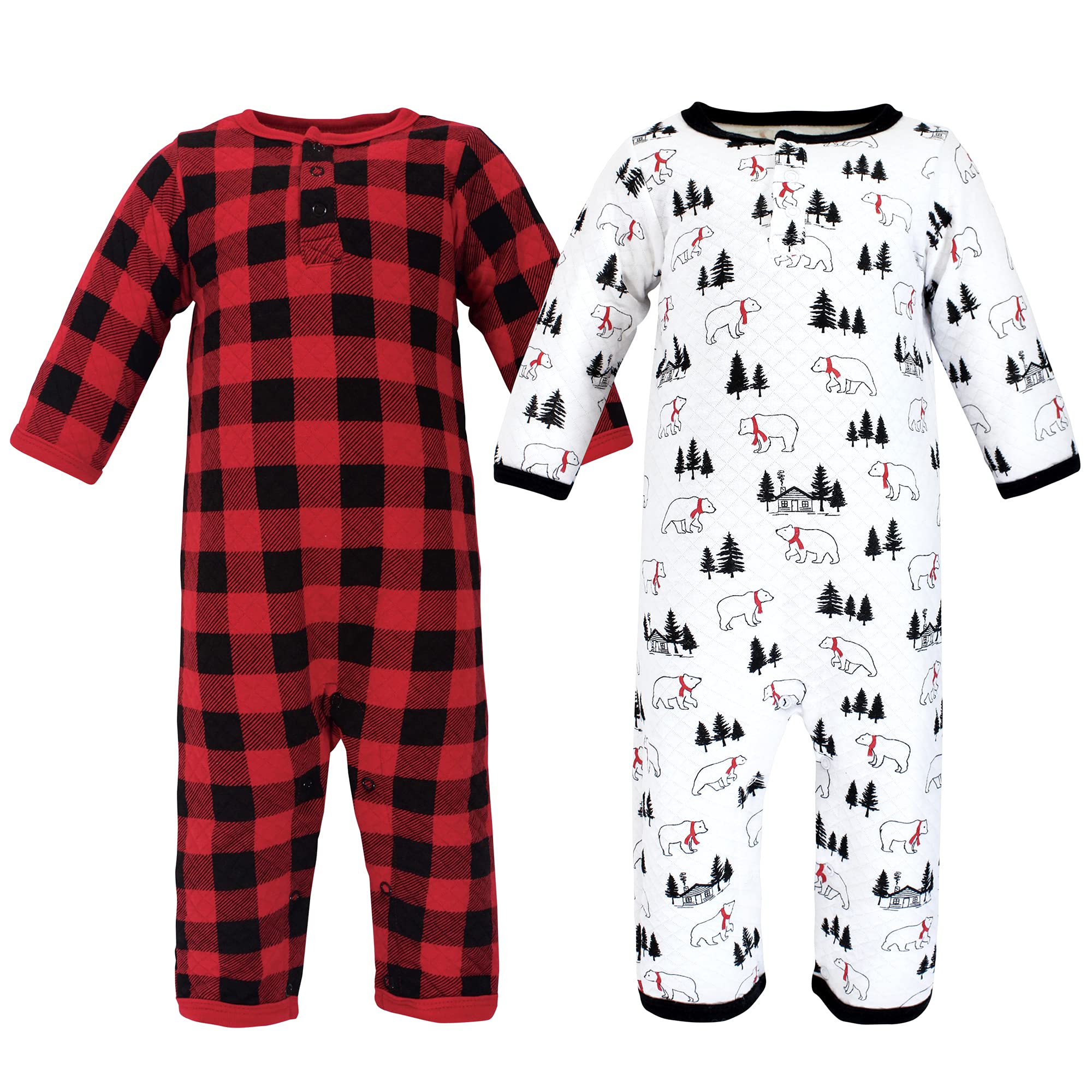 Hudson Baby Unisex Premium Quilted Coveralls - Soft Warm Winter Outfit for Newborns & Toddlers - Perfect for Outdoor Playdates, Park Visits & Family Photos
