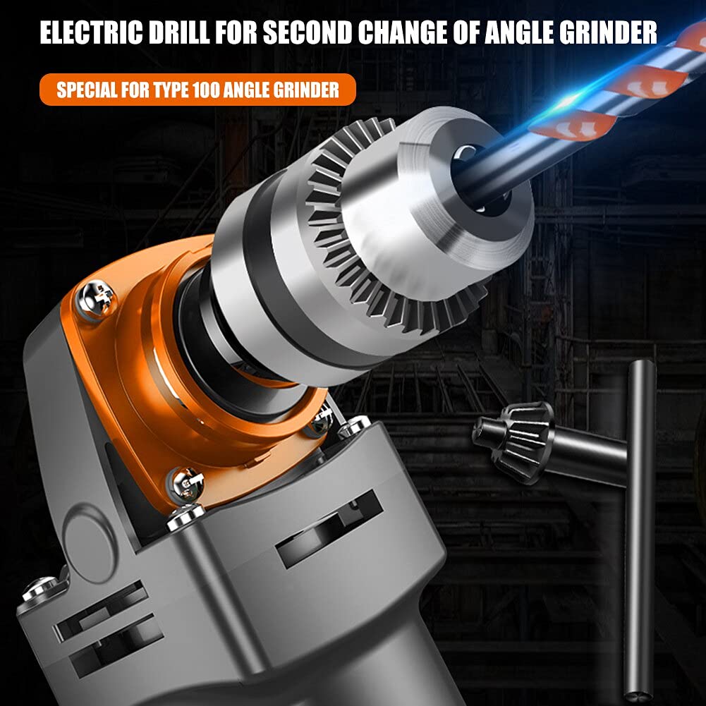 M10 10mm Angle Grinder to Drill Adapter - Replacement Chuck Holder for Electric Drill Head Conversion - Compatible with 4 Inch Angle Grinder - Power Tool Accessory for DIY, Woodworking & Metal Projects