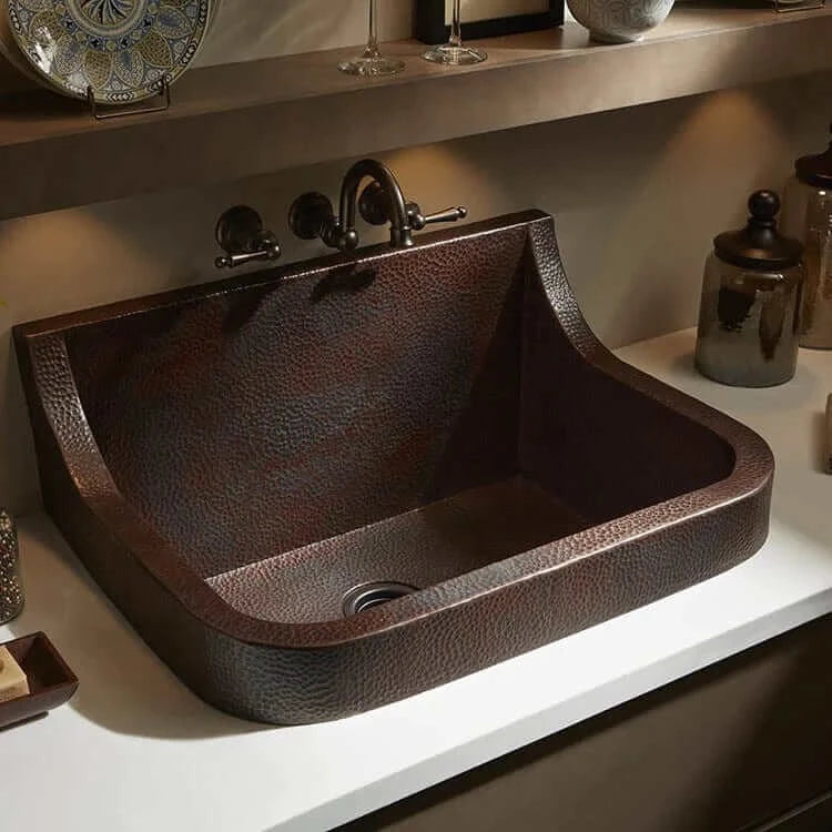 Thompson Diaz 30-Inch Hammered Aged Copper Kitchen Sink KSD-3022BC - Farmhouse Style for Rustic & Modern Kitchens