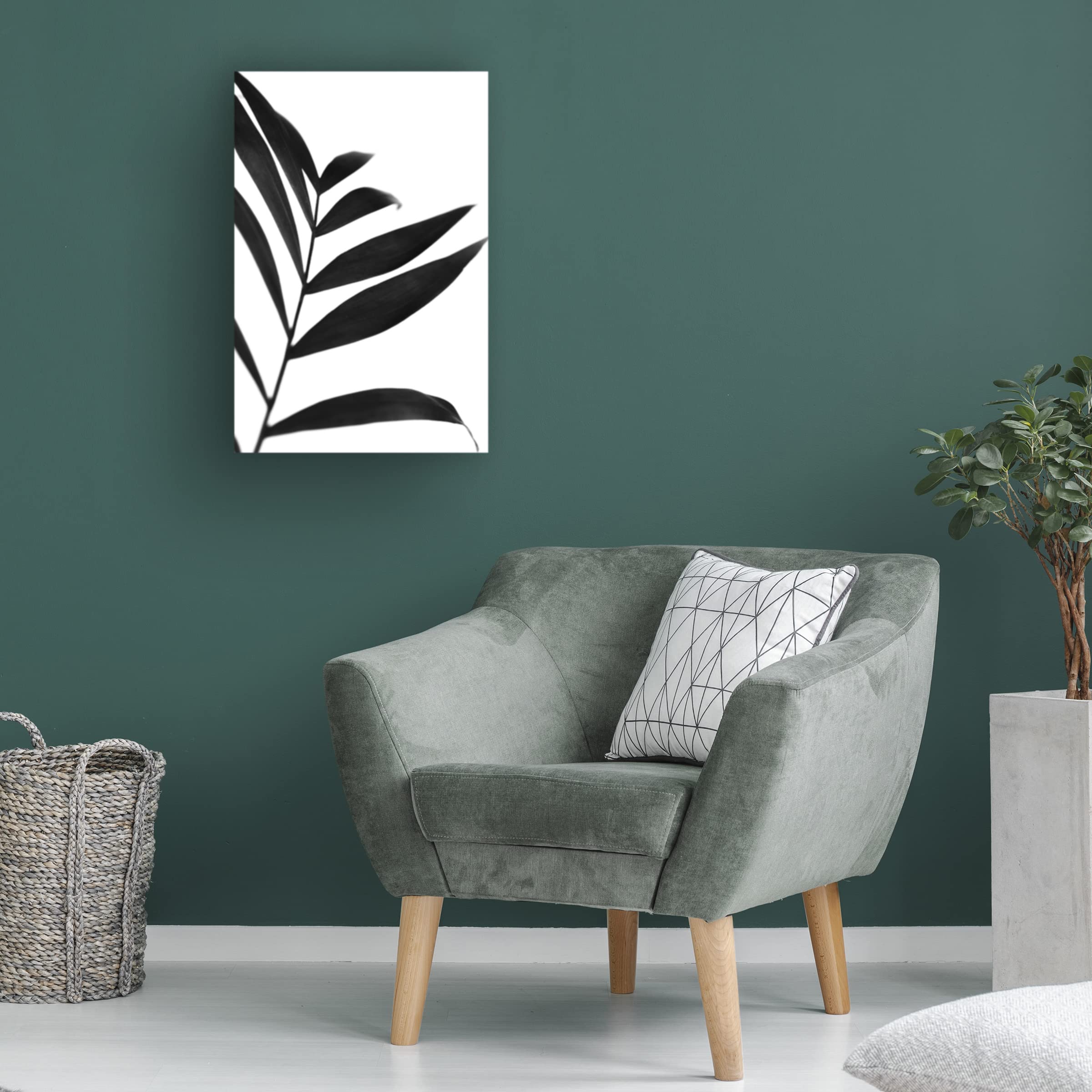 Renee W Stramel 'Black Palms IV' Canvas Wall Art Print - Tropical Palm Tree Decor for Living Room, Bedroom & Office - Modern Home & Office Decor