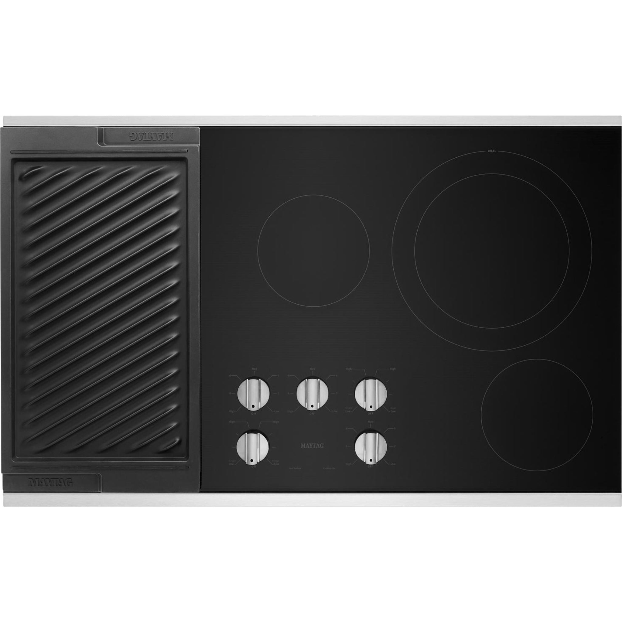 Maytag 36 Inch Gas Cooktop MEC8836HS - Stainless Steel Professional Range with 5 Sealed Burners - Perfect for Home Kitchen & Gourmet Cooking