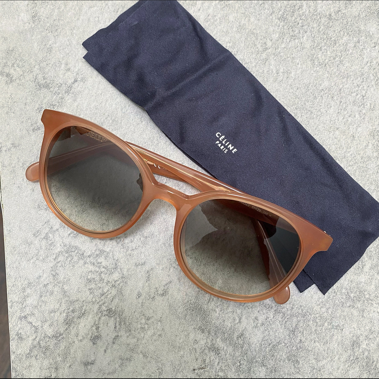 Celine CL4106 Round Sunglasses for Women - Nude Frame & UV Protection - Perfect for Beach, Driving & Outdoor Activities